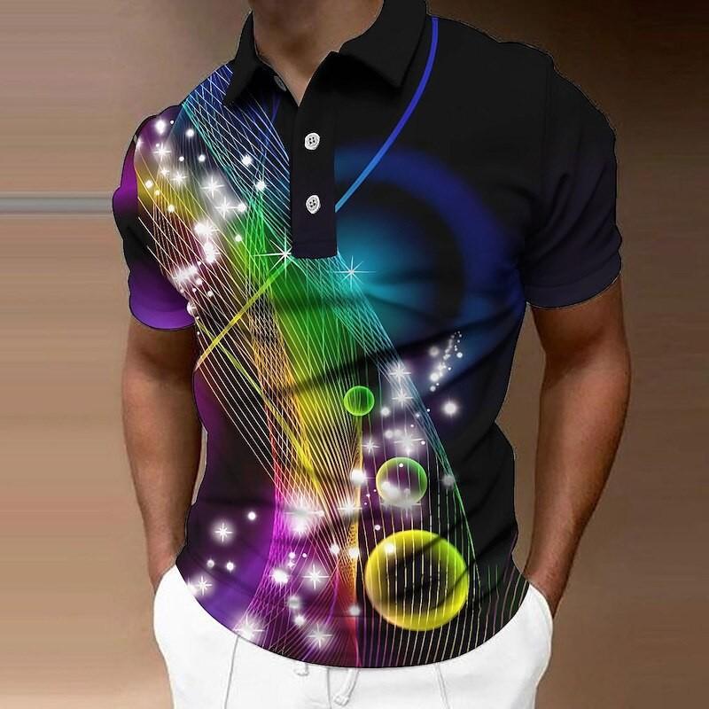 Trendiges kurzärmeliges Poloshirt mit nautischem Aufdruck, lässige Herren-Tageskleidung.