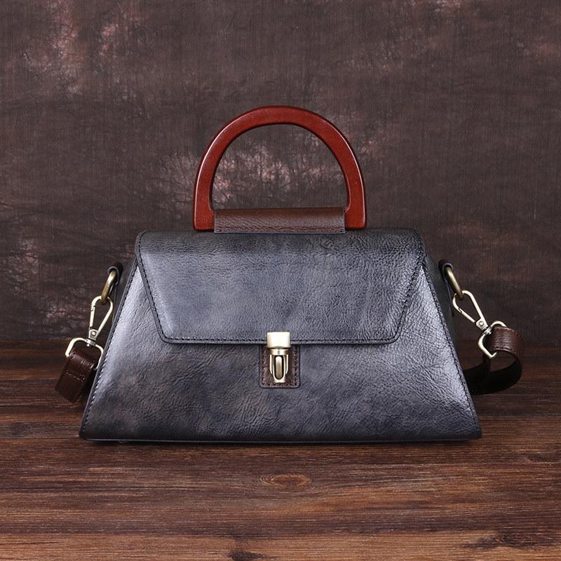 Vintage Design Women Handbags Genuine Leather Shoulder Bags Brand Fashion Crossbody Bag Business Purse