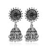 Indian Ethnic Style Boho Vintage Antique Alloy Carved Bell Tassels Drop Earrings Jhumki Jewelry For Women Party Accessories