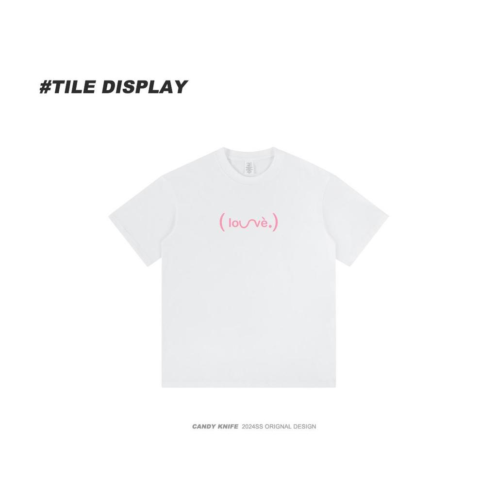 Unisex 2024 Summer All-Cotton Loose Fit Dopamine Print Short-Sleeve T-Shirt