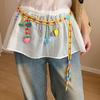 Y2K Dopamine Colored Beaded Waist Chain Hollow Out Bohemian Body Chain Metal Waist Chain  Summer