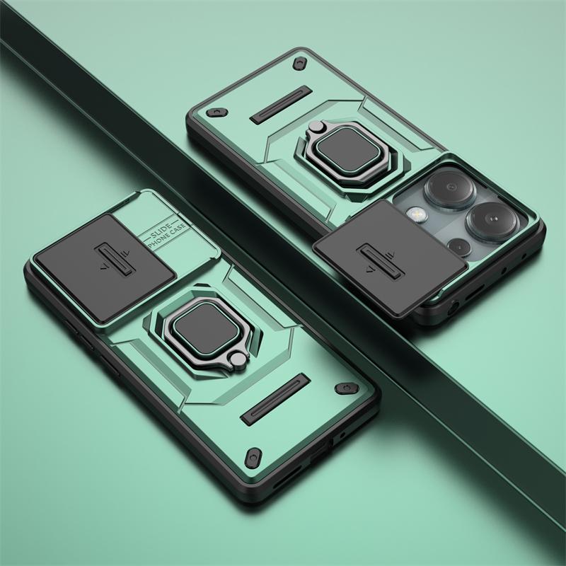

Чехол для Redmi Note 13 Pro 4G со сдвижной шторкой для камеры, кольцом-подставкой, чехол для телефона для Xiaomi Redmi Note13 Pro Note 13Pro 4G, бронированная задняя крышка Redmi Note 13 Pro 4G