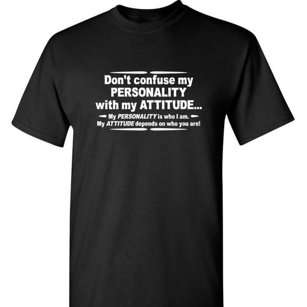 Don t Confuse My Personality Short Sleeve Crew Neck T Shirt Graphic Tees Sarcastic Humor Novelty Casual Wear S разноцветный