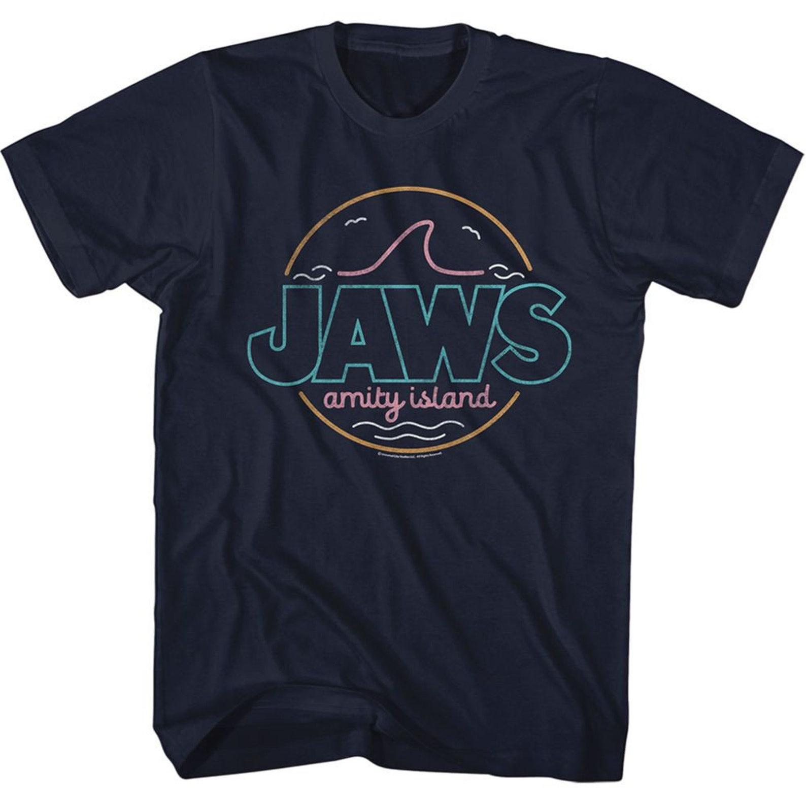 Челюсти Jawsline Темно-синяя футболка для взрослых 3XL