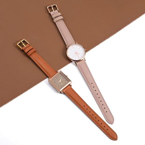 BISONSTRAP 14mm Leather Watch Band, Genuine Leather, Vintage Replacement Band for Smartwatches and Watches, for Women