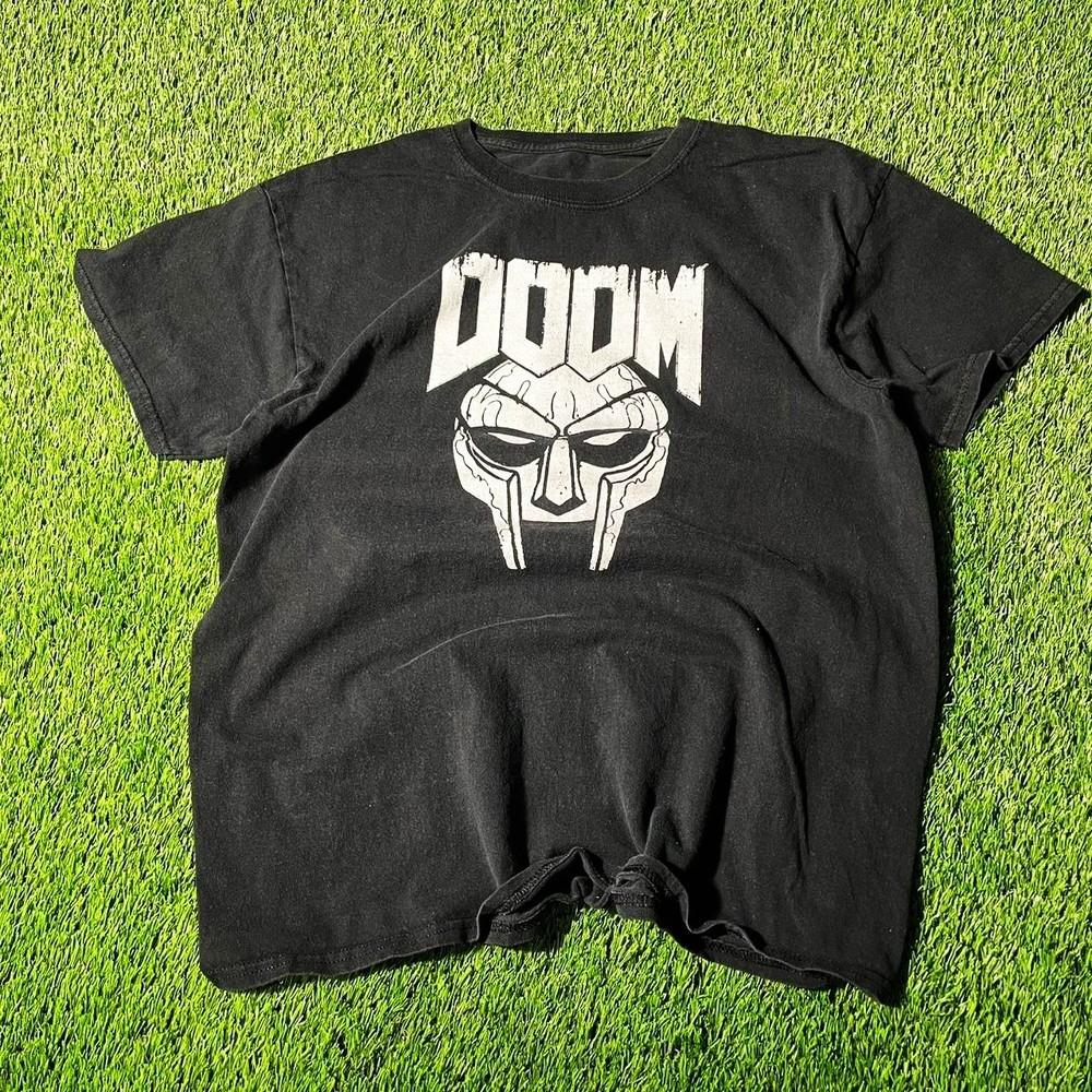 Ретро винтаж Современная футболка с металлической маской MF Doom Унисекс с коротким рукавом S5XL Унисекс Футболка XXL