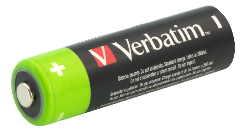 Verbatim 49517 Rechargeable Batteries NiMH AA HR6 2500mAh (4 pcs/Pack)