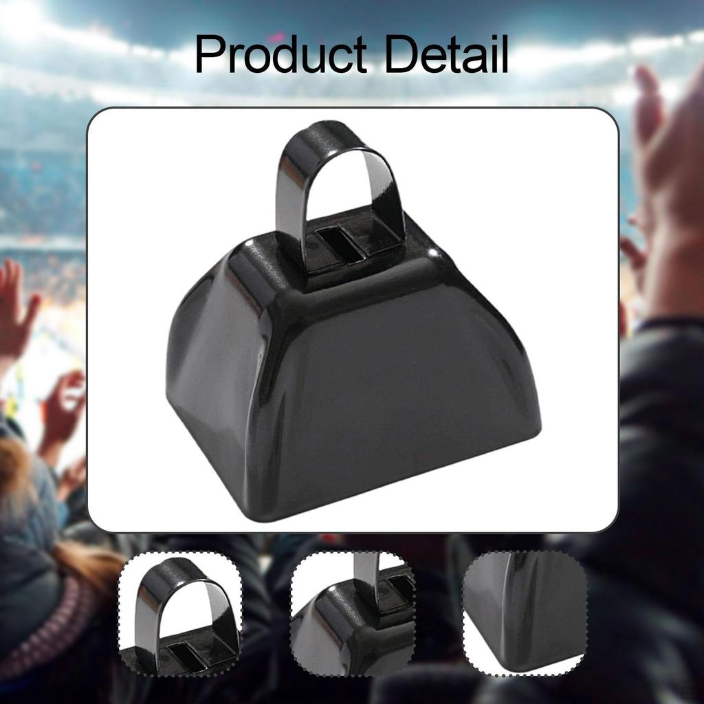 Loud Metal Cowbell with Handle for Sports Events, School, Year