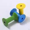 100pcs DIY Wooden Colorful Cylindrical Bobbins Empty Thread Spools Findings