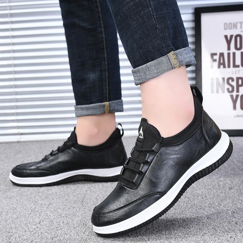 

Мужская удобная, модная, дышащая повседневная кожаная обувь 44 чёрный