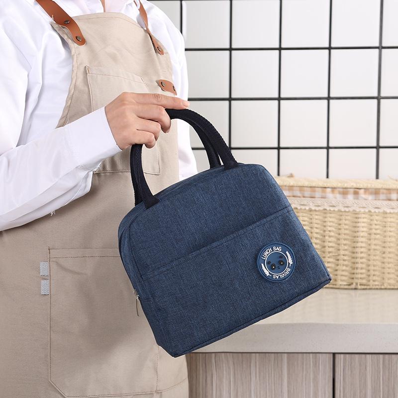 Handheld Large Capacity Oxford Cloth Insulated Lunch Bag for Students