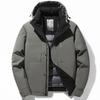 Men's Winter Hooded White Duck Down Thickened Middle-aged and Elderly Business Dad Winter Coat