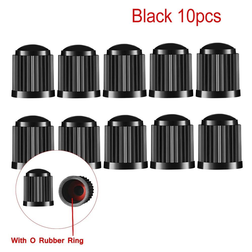 Bicycle Car Tire Valve Stem Caps Tyre Plastic Schrader Valve Stem Dust Cover with Sealing Ring for Car Bike Motorcycle Trolley Valve Stems 1