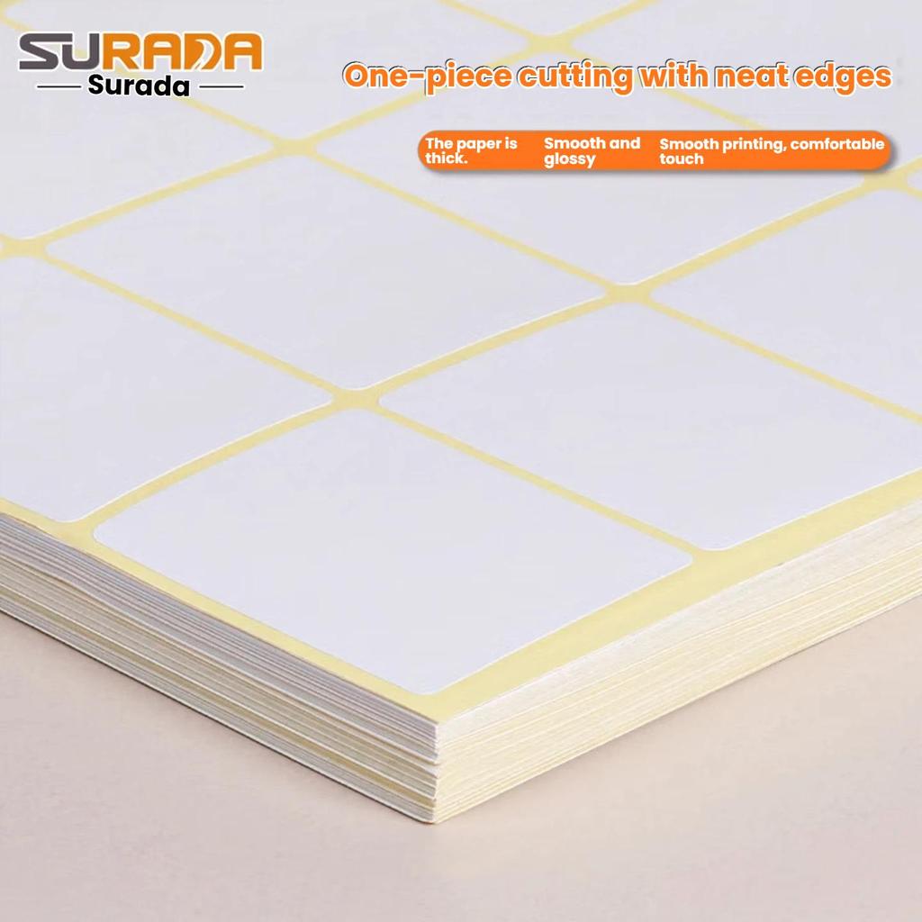 Surada A4/80 Self-Adhesive Printing Paper Divider, Inkjet Label Printing Sticker with Rounded Corners, 6 Pieces/sheet (96*93.33mm)