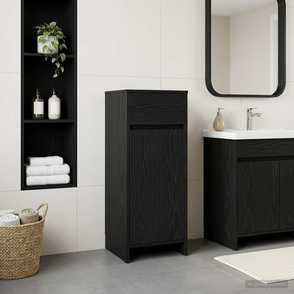 Bathroom Cabinet Black Oak 35 x 36.5 x 85 cm