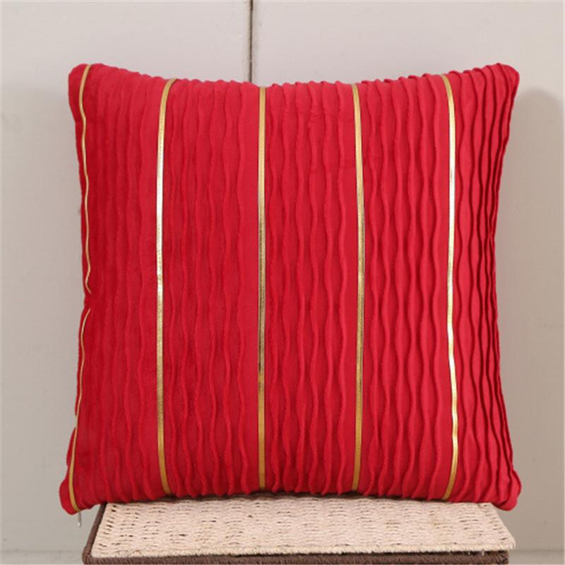 

45x45cm Dutch Velvet Gold Striped Throw Pillowcase Living Room Sofa Cushion Cover Home Decor красный