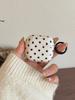 Korean Style Black White Polka Dot Airpods Pro 3 Case for Airpods 3rd Gen Protective Cover with Cute Heart Charm Anti Slip for Airpods 4th Gen
