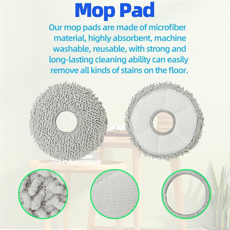 A65T-For Yeedi M12 PRO+ Robot Vacuum Main Side Brush Hepa Filter Mop Pad Dust Bags Replacement Accessories Kit