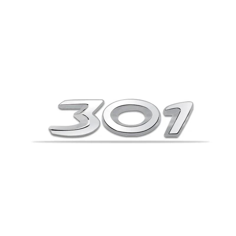 Metal Car Body Side Emblem Number Sticker for Peugeot 206 207 208 301 307 308 408 508 Rear Trunk Badge Decals Accessories