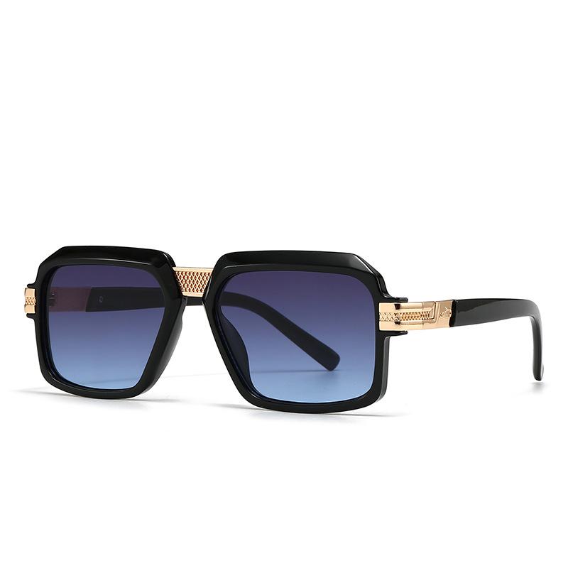 New Fashion Big Frame Sunglasses Women Retro Square Metal Eyeglasses Vintage High Quality Sun Glasses Men