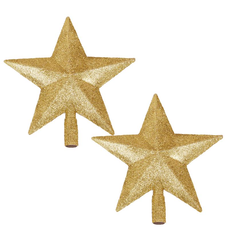 Goldener Glitzer Fünfzackiger Weihnachtsbaum Topper Stern Ornament