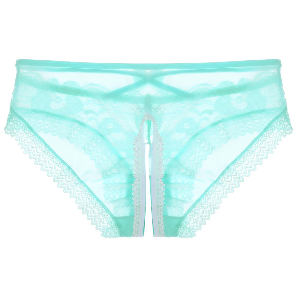 Men Sexy Lace Lingerie Knicker Briefs Sissy Underwear Bowknot Crotchless Panties Underpants Nightwear