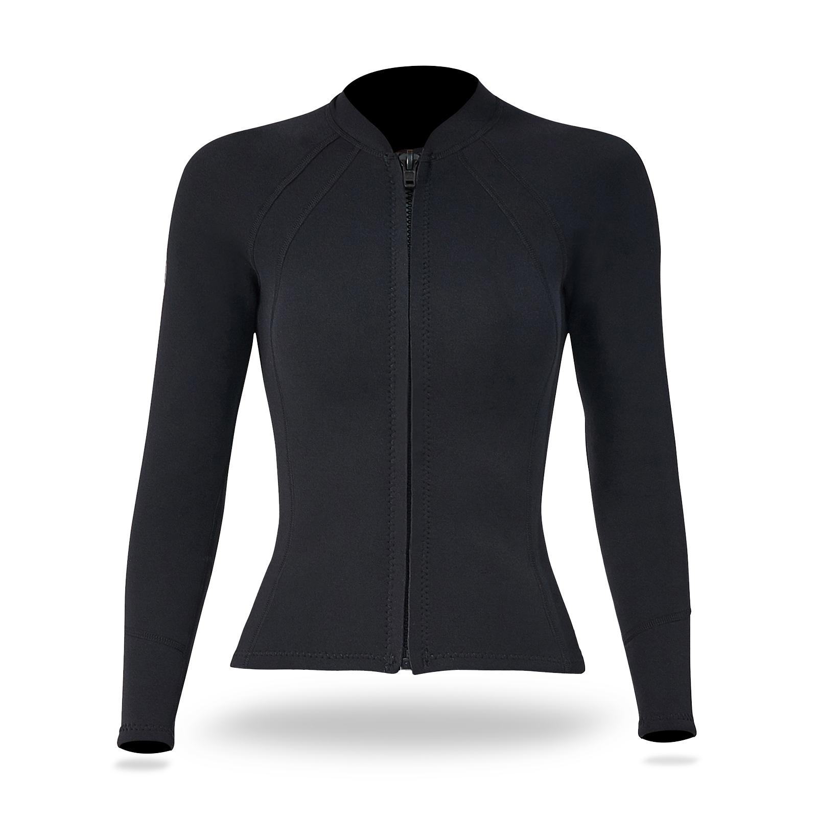 

2mm Neoprene Men Women Diving Top with Front Zipper Wetsuits Jacket Long Sleeves Wetsuit Top for Snorkeling Scuba S