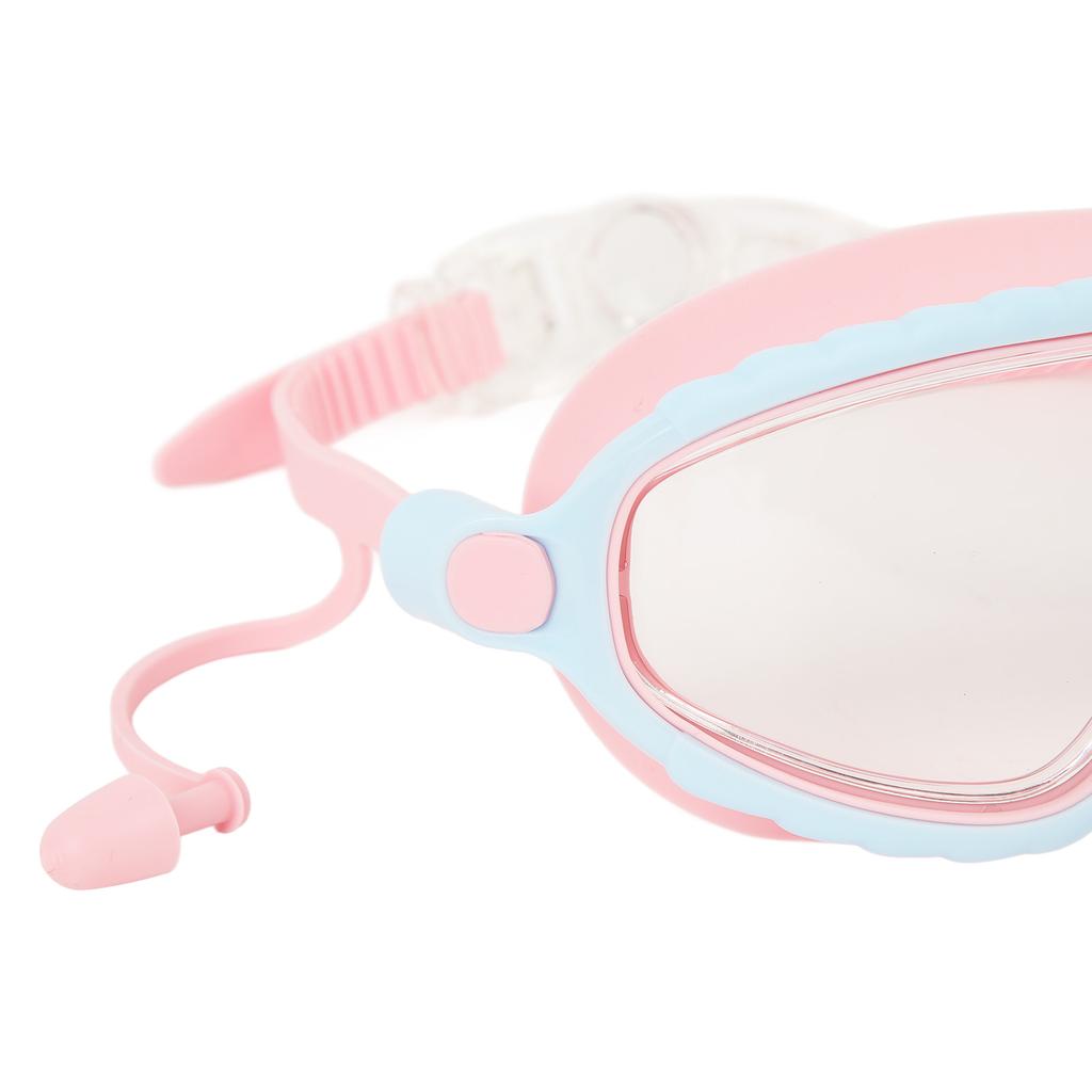 Kids Swim Goggles Cap Set HD Waterproof Fogproof Swimming Goggles with Protection Case Nose Clip Ear Plugs for Girls