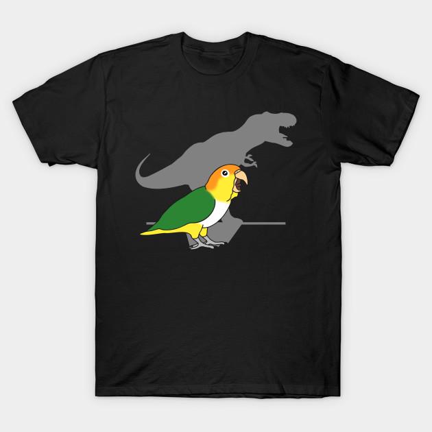 Men Black Print T-shirt T-Rex White Bellied Caique No-Cut Transfer Paper Print Cotton Tshirt 4XL