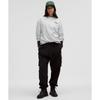 Lululemon Schweres Baumwoll-Rundhals-Langarmshirt Melange Core Ultra Hellgrau