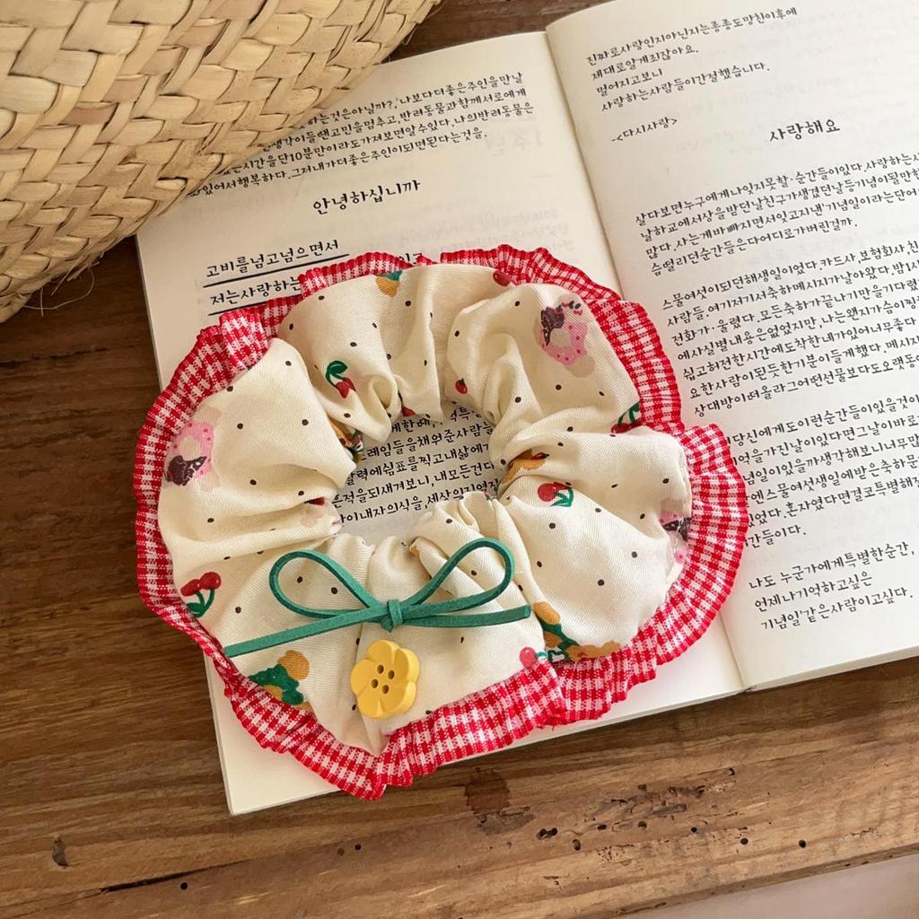 Plaid Lace Bear & Rabbit Bow Hair Tie Set