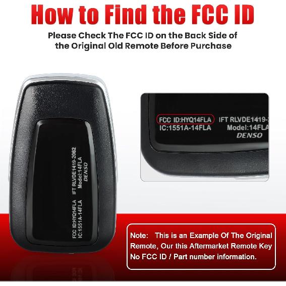 Board ID: 231451-3450, FCC ID: HYQ14FLA Smart Remote Key Fob Replacement for Toyota Highlander 2021 2022 2023 Keyless Entry Remote Control Car Key