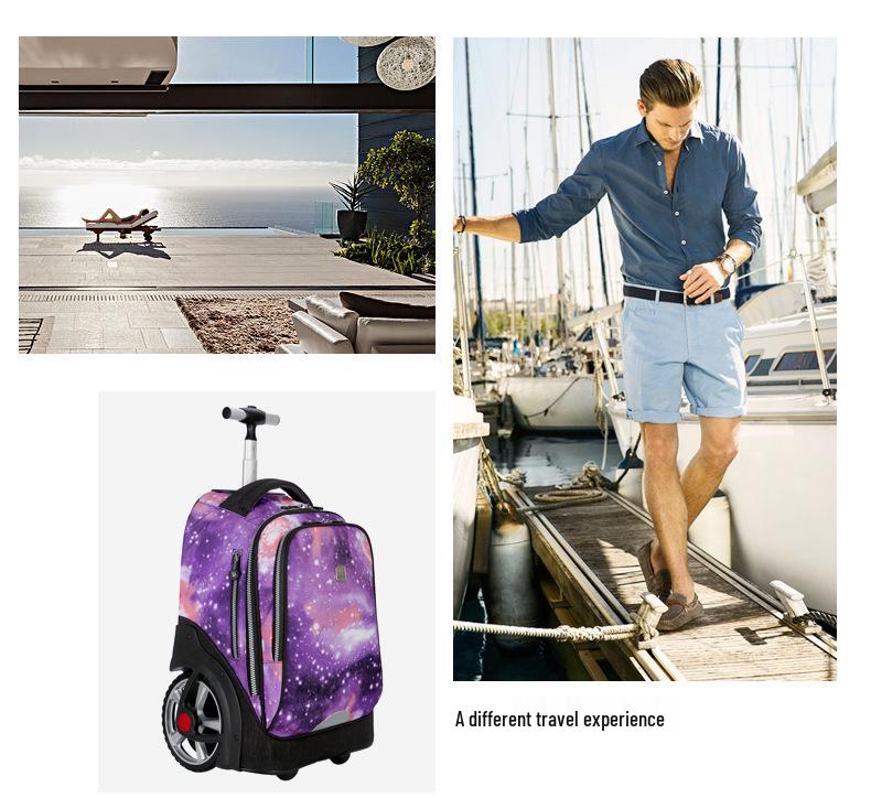 Vistar Climbing-Stairs Water-Resistant Trolley Backpack with Large Wheels & Capacity for Students