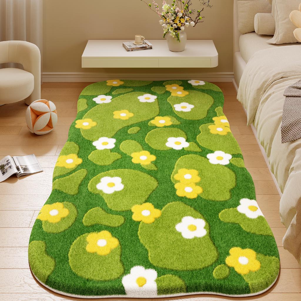 Irregular Shapes Living Room Decoration Carpet Dopamine Rugs for Bedroom Thick Plush Bedside Floor Mat Fluffy Soft Cloakroom Rug