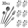 30Pcs Portuguese Style Stainless Steel Dinnerware Cutlery Set High-end Knife Fruit Fork Spoon Flatware Set Suitable for Kitchen