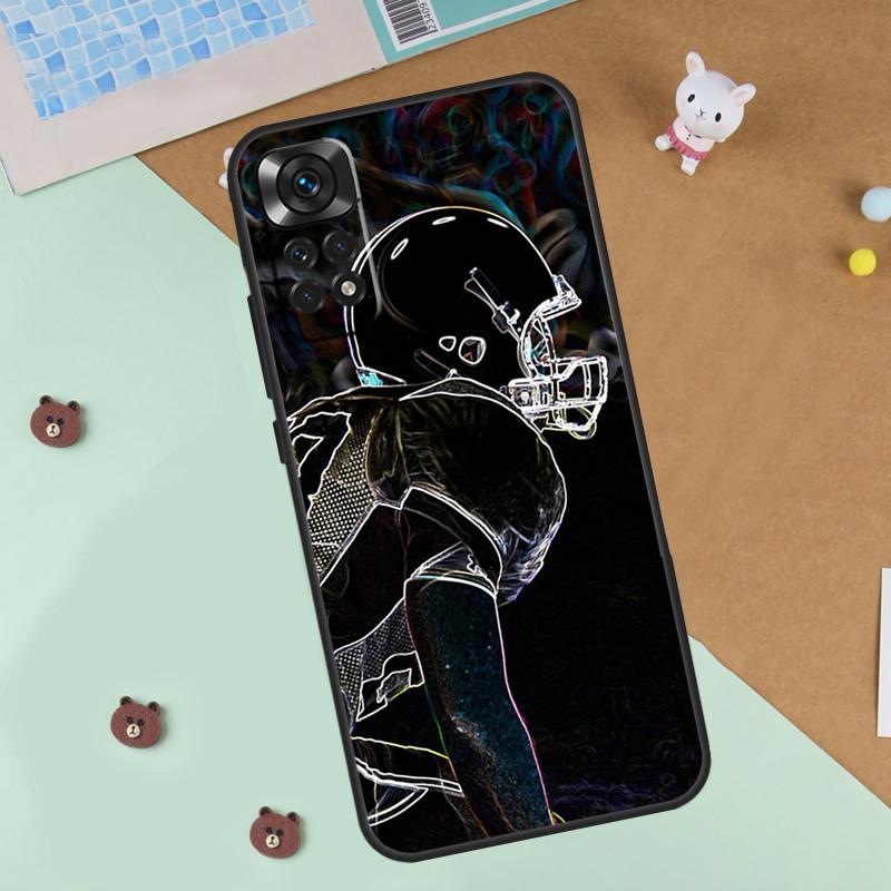 American Football Case For Xiaomi Redmi 14C 10C 12C 13C Cover For Redmi Note 13 Pro 14 9 10 11 12 10S 11S 12S