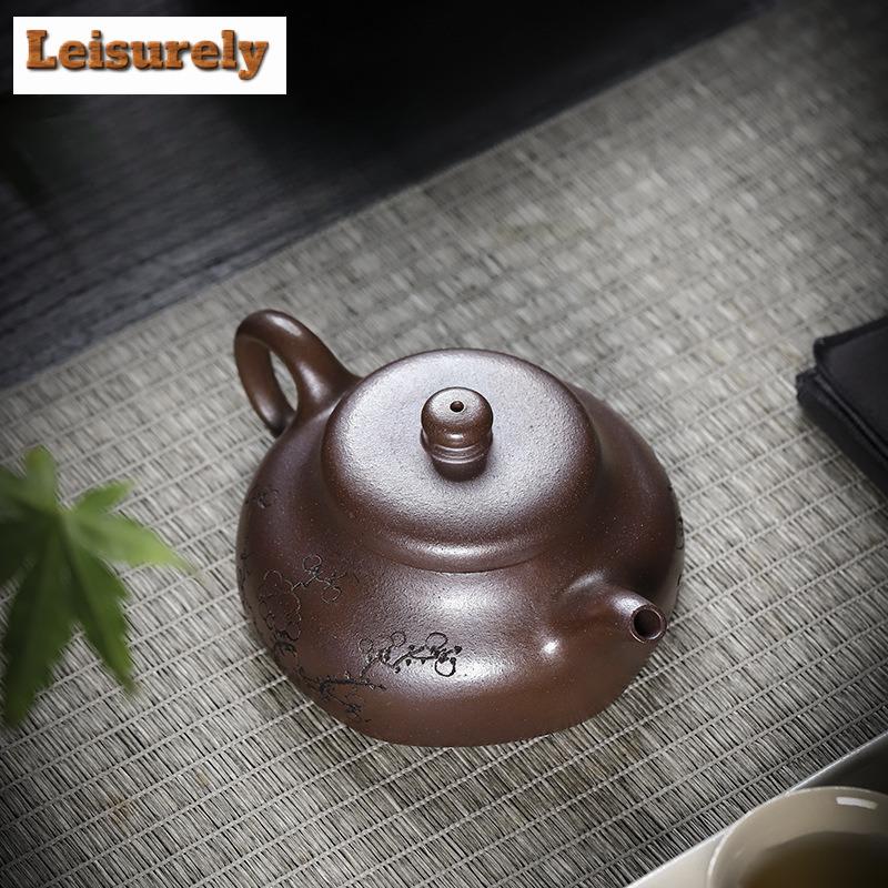 170ml High-end Yixing Purple Clay Teapots Handmade Pot Raw Ore Gold Sand Purple Mud Kettle With Filter Zisha Tea Set Cha Craft