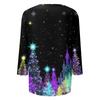 Women's T Shirt CHristmas Print 3/4 Sleeve Daily Weekend Fashion Basic V- Neck Regular Top