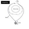 Vintage Silver Color Sun Pendants Necklaces for Women Korean Simple Style Multi-Layer Beads Chain Necklace Fashion Party Jewelry