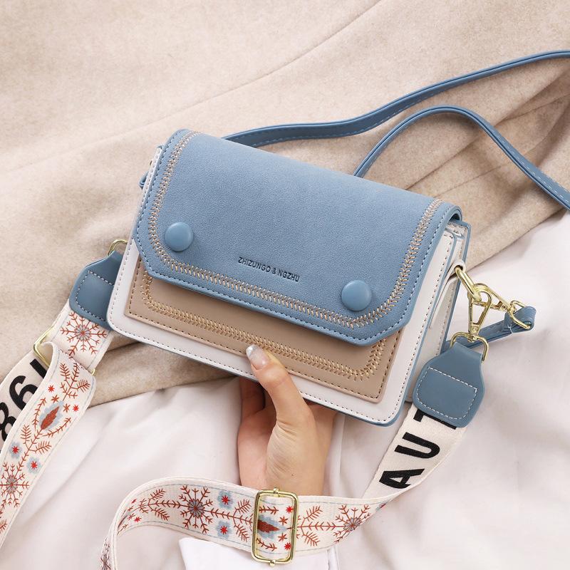 New Wide and Narrow Shoulder Strap Fashion Women's Bag Korean Version of Internet Celebrity Texture Small Square Bag Women's Bag