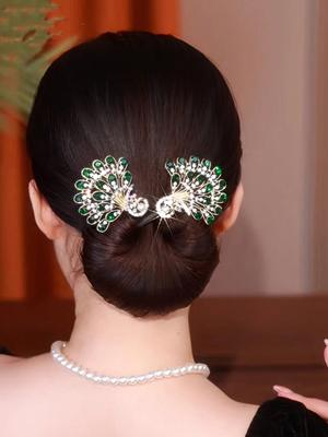 1 Pcs Fashion Hollow Peacock Hair Disc-shaped Device For Women Girls Party Hair Accessories