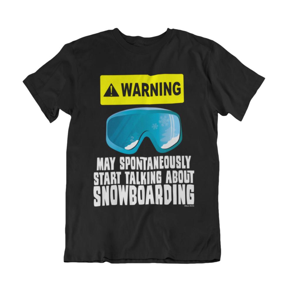 

Warning SNOWBOARDING Geek T-Shirt Funny Mens Christmas Gift Snowboard 4XL