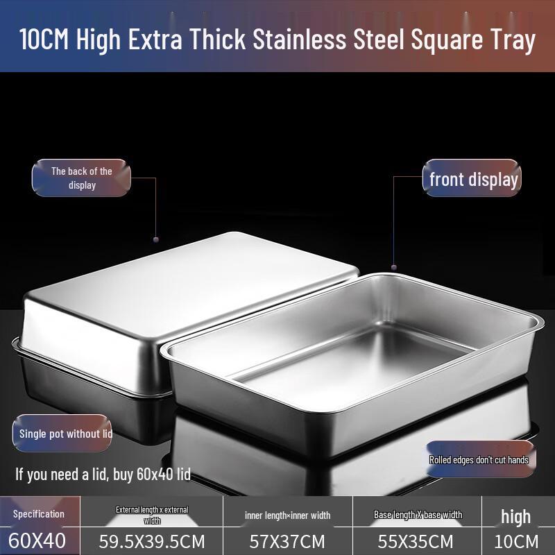 

Deep Stainless Steel Rectangular Gastronorm Pan