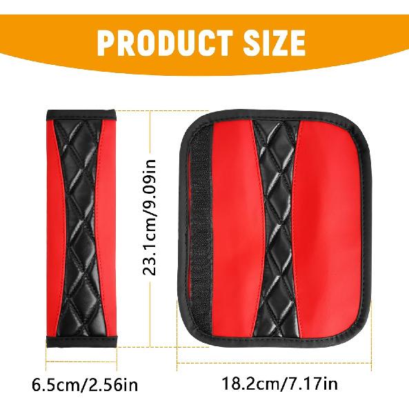 2PCS Car Seat Belt Cover Pad,Soft Leather Seatbelt Covers for Car,Seatbelt Shoulder Strap Protector,Vehicle Shoulder Pad Cushions,Universal Auto Safe