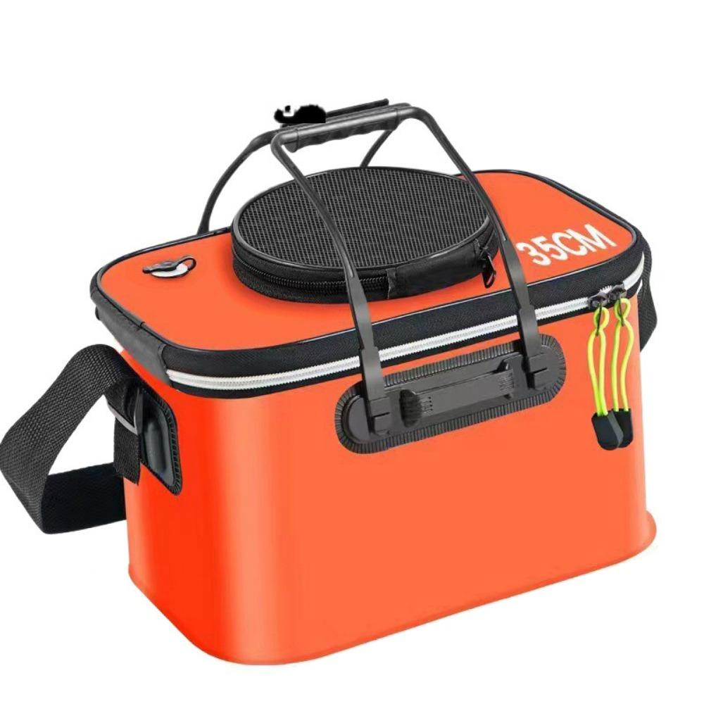 Water-Resistant Foldable Fishing Bucket EVA Thickened Live Fish Tackle Box Durable Lightweight Fish Oxygenation Pump Container