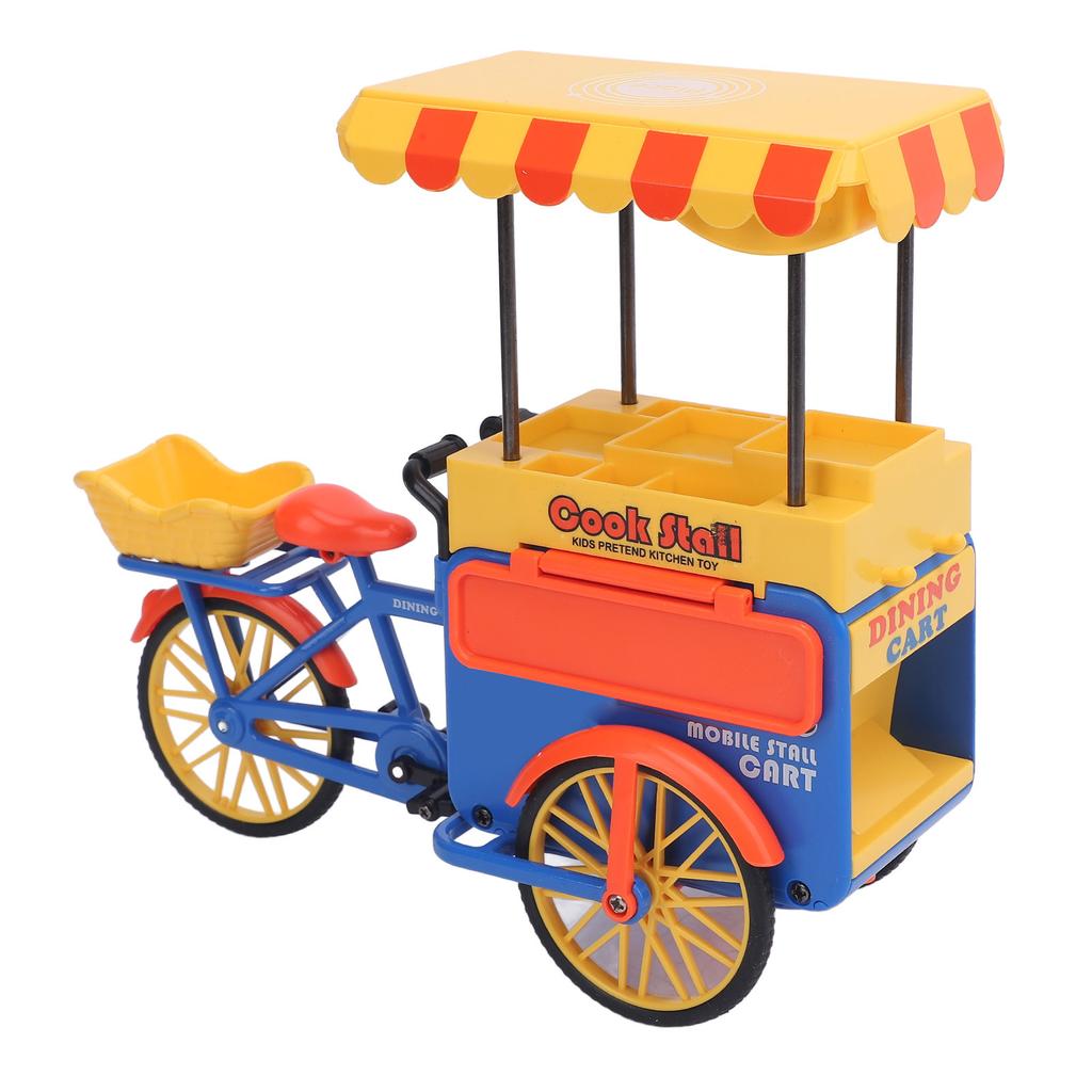 1:10 Fast Food Tricycle Playset Sensor Light and Music Funny Tricycle Model Children Play House Toy