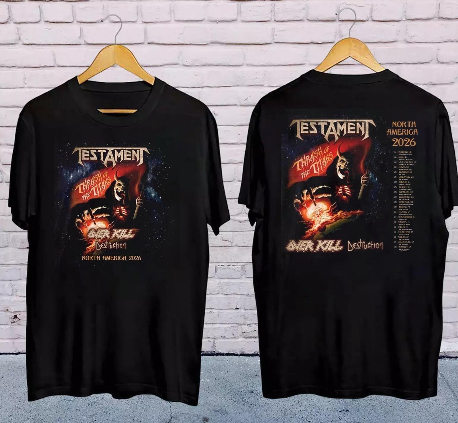 Testament Thrash Of The Titans North America Tour 2026 Shirt 2side Cotton PP2733 M