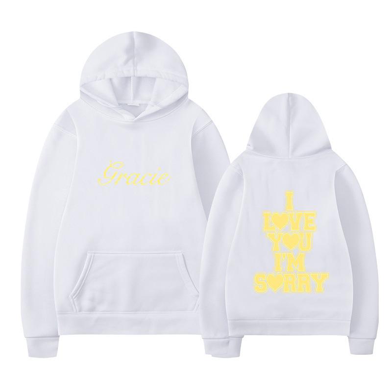 I Love You I'm Sorry Letter Printing Hoodies Men's and Women's Harajuku Pullover Street Wear Unisex Autumn Winter Sweater