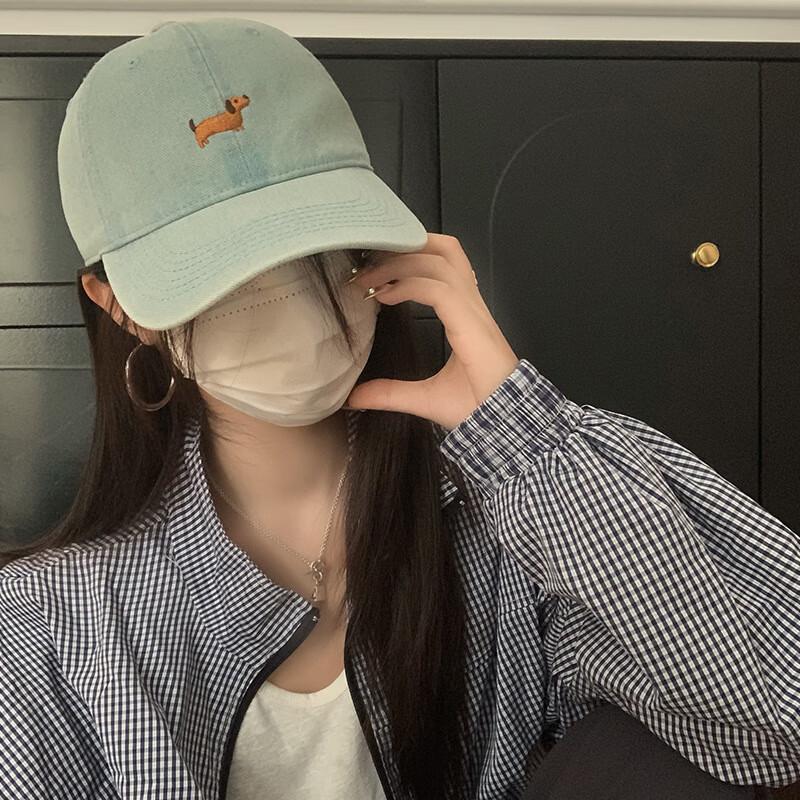 Cute Dog Embroidered Denim Baseball Cap