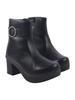 Shoetopia Damen Chunky Heel Kurze Stiefeletten mit rutschfester Sohle, Bequeme Trendige Knöchelboots | Weiche Gepolsterte Sohle | Lässig, Party & Winter